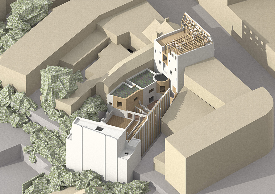 An axonometric diagram showing intervention.